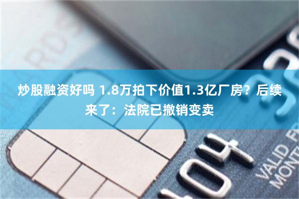 炒股融资好吗 1.8万拍下价值1.3亿厂房？后续来了：法院已撤销变卖
