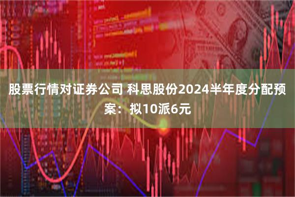 股票行情对证券公司 科思股份2024半年度分配预案：拟10派6元