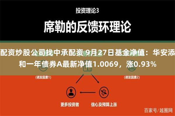 配资炒股公司找中承配资 9月27日基金净值：华安添和一年债券A最新净值1.0069，涨0.93%