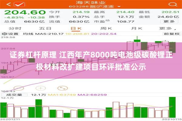 证券杠杆原理 江西年产8000吨电池级碳酸锂正极材料改扩建项目环评批准公示