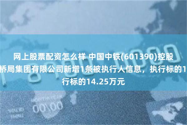 网上股票配资怎么样 中国中铁(601390)控股的中铁大桥局集团有限公司新增1条被执行人信息，执行标的14.25万元