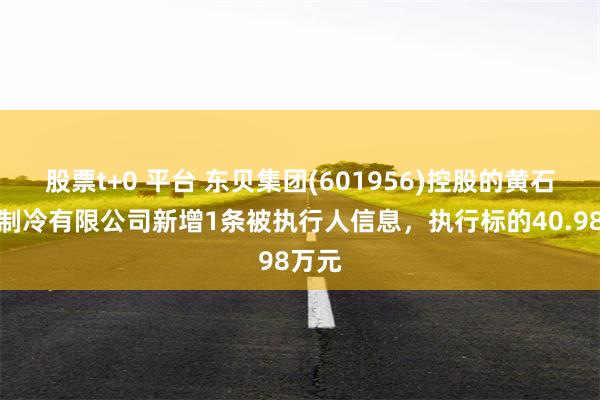 股票t+0 平台 东贝集团(601956)控股的黄石东贝制冷有限公司新增1条被执行人信息，执行标的40.98万元