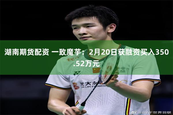 湖南期货配资 一致魔芋：2月20日获融资买入350.52万元